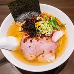 Ramengogoichimaru - 焼干し塩ラーメン・辛口変更・揚げネギ