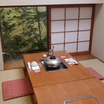 Shimakumayama Guravu - しゃぶしゃぶ鍋の用意をしていただいてからお部屋へ通していただきました♪