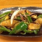 にしきや - なすとピーマンの味噌炒め（450円）