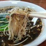 タンタンメン かずさ - 黒タンタンメンの麺