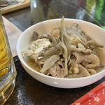 Rika Hausuto Mi - あご出汁を使った豚肉とごぼうの柳川風