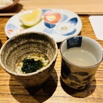 日本橋 蕎ノ字 - ☆蕎麦の実と浜名湖産の舞阪生海苔。　　　　　　　　　　　　　　☆蜆と鰹出汁。