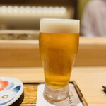 日本橋 蕎ノ字 - ◎生ビールの大で乾杯！