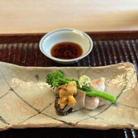 緒方 - 鮑とウニとキンキ