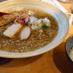 焼きあご塩らー麺 たかはし - 背脂ラーメン+お茶漬けセット(1450円)