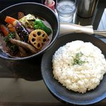 一文字カリー店 - チキンベジタブルスープカレーのアップ