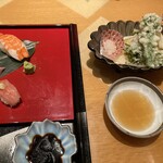 Shunsai Miyako - 天麩羅付き寿司ランチ1837円税込