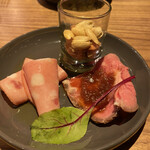 福島 牡蠣と肉たらし ビストロKAI - お通しの3品からして素敵