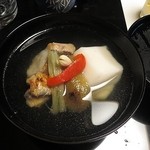 しのはら - 6月椀物　一汐ぐじ、胡麻豆腐、ずいき、焼き茄子