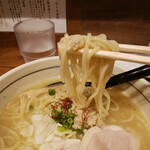 濃厚鶏麺 ゆきかげ - 麵は柔らかめの中太麺