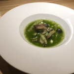 吉花 - めっちゃ春菊。それでいてお出汁。きのこの食感も良くて美味しかった。