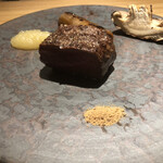 吉花 - 鹿肉！表面しっかり焼きの中身レアなのですが、表面自体もパサパサしてなくて、ものすごくお口に優しい食感でした！