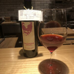 吉花 - こう見えてロゼ。美味しかった！春菊とキノコと穴子のあたりでこれでした。