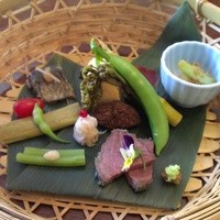 ろあん松田 篠山店 - 前菜★鹿のロースト・鰊香梅煮・蕨・イタドリ・山吹の胡麻和え★グミ・筍の姫皮の甘酢など彩々☆