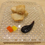 日本料理 つむぐ - 菊芋の唐揚げ 田楽味噌