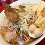ラーメン二郎 - ラーメン半分＋ニンニク＋ショウガ半分