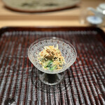 ぬま田 - あん肝とわけぎのぬた和えにはアーモンドのすりおろし