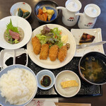 醤油料理 天忠 - 本日のお昼膳-牡蠣フライ ¥1,580-