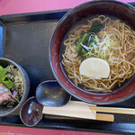 亀山ゴルフクラブ - 温そばとミニねぎトロ丼　追加料金なし