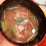 木挽町 とも樹 - 真鯛の兜のお味噌汁