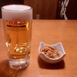 寿司居酒屋 や台ずし - 生ビール539円+10円、お通し241円