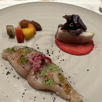 シャントレル - 鰆のマリネ、鰆のグリル、根菜