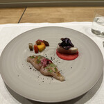 シャントレル - ❺鰆のマリネ、鰆のグリル、根菜