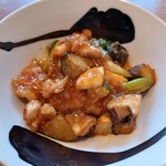 中国料理 柚子 - 鶏肉と茄子のスパイシー炒め