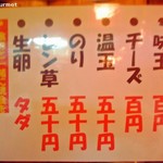 ちばから - 有料トッピング表