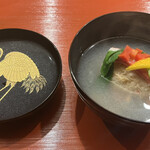 東茶屋 なかむら - 加能がに　蟹真丈　鏑の摺り流し　うぐいす菜　金時人参　ゆず