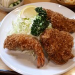 とんかつ燕楽 - ミックス定食