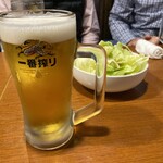 Yakitori Tasuku - 乾杯ビールは一番搾り