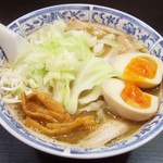 麺工房 武 - ラーメン(オープン記念で500円)+味付玉子(100円)
