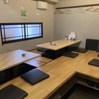 The sunken kotatsu seats can accommodate parties of up to 16 people.