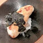 木挽町 とも樹 - 虎河豚の白子の炙りです。この季節のお約束\(//∇//)\