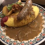 Cafe&Restaurant SPOON - 唐揚げ オムライス ソーセージ デミグラス