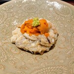 銀座すがの - 蒸蟹 飯蒸 雲丹 蓮根