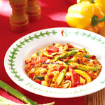 フラカッソ - 6月20日（木）夏の生パスタ。夏野菜とモッツァレラチーズのトマトソース