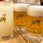 餃子といえば芭莉龍 - レモンサワーとビール