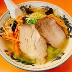 ラーメン専門 ささき - 塩野菜ラーメン＋トッピングチャーシュー2枚