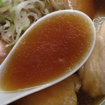 Chuukasoba Kyouraku - 焼豚生卵麺 普通/スープ