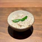 薪鳥新神戸 - 土鍋鶏そぼろご飯 ニラ