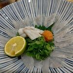 Sushi Tempura Gosakutei - ●ﾗﾝﾁ。定食に追加単品。中瓶ﾋﾞｰﾙ715+天ぷら定食1408+刺し(てっさ1518+鮑ｱﾜﾋﾞ1738+ﾄﾛ1650)+ﾊﾏﾁｶﾏ塩焼1078+ﾀﾗ白子醤油焼1078=8,100円