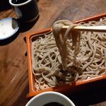 喜庵 - ●日本酒呉春熱燗1合 900+もり蕎麦 食比べ２種。(普通のもり蕎麦1枚 900)+(追加1枚 真蕎麦10割蕎麦900+300=1200)=3,000円