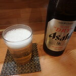焼とり九ちゃん - 瓶ビール　アサヒスーパードライ（中瓶）￥650
