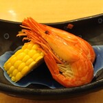 Washoku To Sushi No Nijou - トウモロコシと北海シマエビ