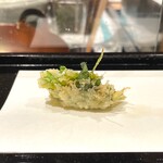 天ぷら 福たろう - 海老の味噌の大葉包み