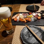 海鮮 イタリアンバル ルチアーノ - 生ビールいつものグラスでお代わり。
