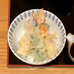 Meigetsuan Ginza Tanakaya - ミニ天丼・蕎麦セット ¥2,000 のミニ天丼