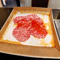 焼肉 喰心 - サーロインすき焼しゃぶ 卵のエスプーマ